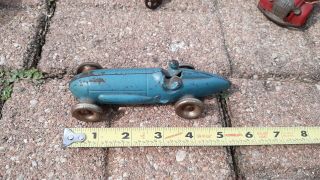 Antique Arcade Bullet Racer With 2 Drivers - Cast Iron Antique Toy Race Car