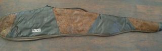 Rare Vintage Apache Soft 45” Black Brown Leather Gun Case Bag W/ Hunters Lining