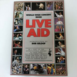 Live Aid World Wide Concert Book Issue 1985 The Who U2 Queen Bowie Rare