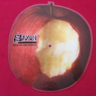 Saxon Back On The Streets Rare Shaped Picture Disc (1985) Emi Uk 7 " 45 Ex