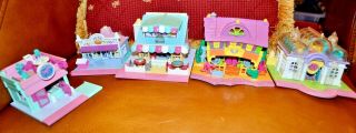 Vintage Polly Pockets Town With Lights And Side Walk No Dolls