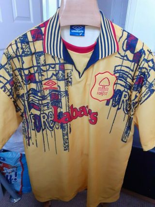 Rare Old Nottingham Forest Away 1995 Football Shirt Size Xx Large