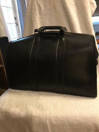 Vintage / Antique Black Leather Doctor Bag 17”x13”