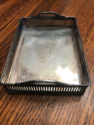 Miniature Silver Plated Tray 3” X 4” Hallmarked