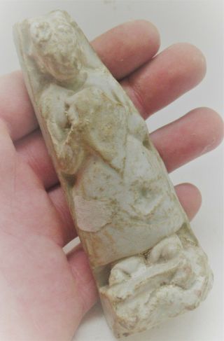 Rare Ancient Roman Near Eastern Stone Carved Statue Figurine Of A Woman