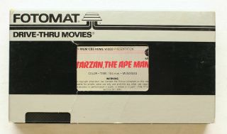 Tarzan The Ape Man (1932) Fotomat Drive - Thru Vhs Rare Rental Tape Slipcase