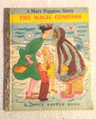 Rare Old Vintage Little Golden Book A Mary Poppins Story Magic Compass (a) 1953