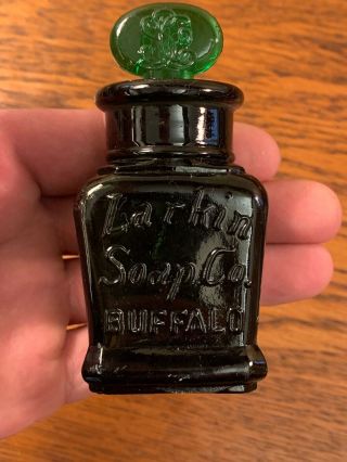 & Antique Green Larkin Soap Co Bottle W/ Glass Stopper 1890 - 1910s,  / -