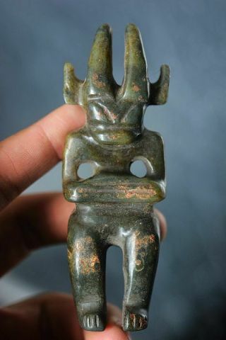 Rare Chinese Hongshan Culture Old Jade Carved Sun God Amulet Pendant H22
