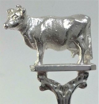Vintage Hallmarked Sterling Silver Spoon With Cow Terminal – 1975