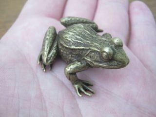 Well Detailed Lost Wax Hot Cast Miniature Bronze Frog Austrian Style