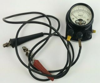Antique Hoyt Volt Ammeter Model Gt - 20 Measuring Current / Voltage Meter Gauge