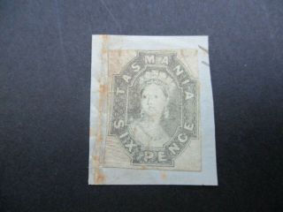 Tasmania Stamps: Chalon Parcel Piece - Rare (c388)