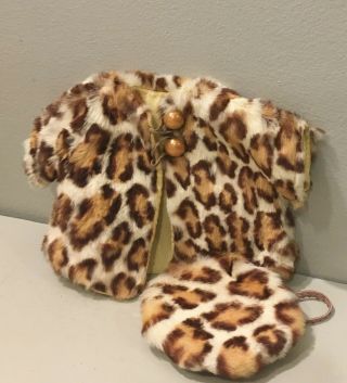 Vintage Leopard Fur Coat Fits Muffie Sister Debbie Nancy Ann Storybook Doll 50s