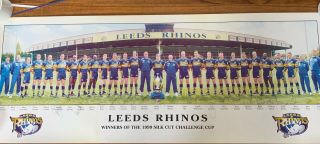Leeds Rhinos Challenge Cup Winners 1999 Fully Signed Poster By Squad.  Very Rare