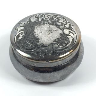 Antique Victorian Style Derby Silver Company Trinket Pill Snuff Box With Lid