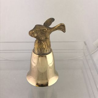 Stirrup Cup Vintage Silverplate Brass Rabbit Head Hunting Goblet