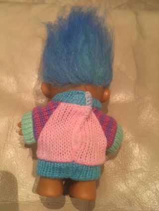 Rare Russ Star Sweater Troll Blue/Teal Hair Great Collectible 2