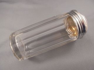 Vintage Antique Sterling Silver & Cut Glass Talcum Powder Bottle Shaker 3