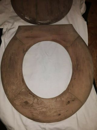 Antique wooden toilet seat and lid 2