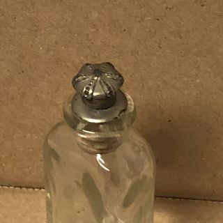 Vintage Antique Glass Holy Water Bottle Crown Cap with Cork Stopper 3