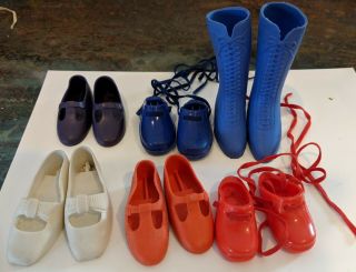 6 Vgt.  Crissy Velvet Doll Shoes - (hong Kong),  Boots,  Orange,  Purple,  Blue,  White
