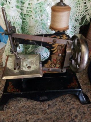 Antique Vintage Child’s Toy Sewing Machine Germany Hand Crank Casige?