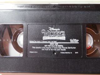 Vintage Mickey ' s Once Upon Christmas Disney Promo Demo VHS Tape Clam Shell RARE 2