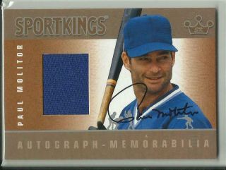 2011 Sportkings Paul Molitor Game - Worn Jersey Patch Auto Autograph Silver $rare$