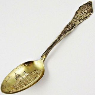 Antique High School,  Warren,  Minnesota Ssmc Sterling Silver Souvenir Spoon