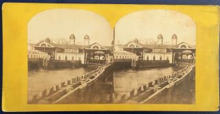 Rare 1860s South Ferry Dock 396 York City Stereoview George Stacy Nr