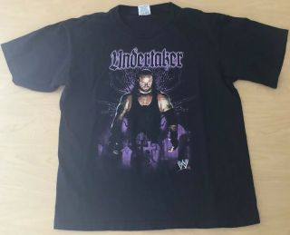 Vintage Undertaker Wwe T - Shirt Wrestling Wwf Black Youth Kids Large Rare
