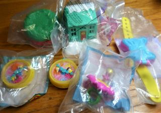 Vintage 6 Polly Pocket Mcdonalds Happy Meal Toys 5 With Pp Happy Meal Bag