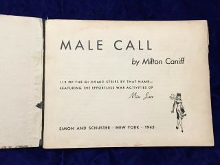 Male Call – Rare First Edition of the GI Comic Strip Miss Lace By Milton Caniff 3