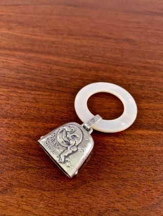 Webster Sterling Silver Baby Teething Ring Rattle: Man In The Moon Baby Secrets