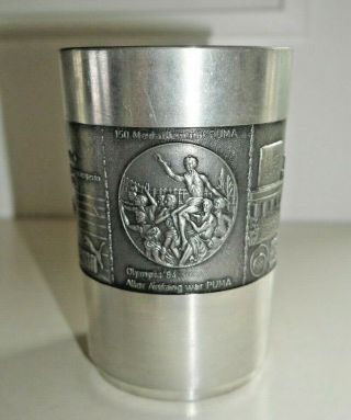 Vintage Los Angeles 1984 Olympics Pewter Mug Cup Puma International Rare