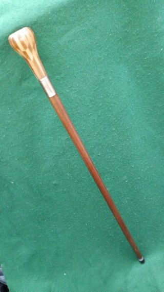 Hand Made Walking Stick / Cane With Cambridgeware Style Chequered Top