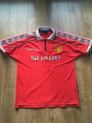 Manchester United Football Shirt Home 1998 Beckham Rare Vintage Medium