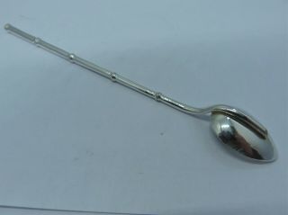 C1920 Solid Silver - Wai Kee Of Hong Kong - Bamboo - Cocktail Straw/spoon - (1)