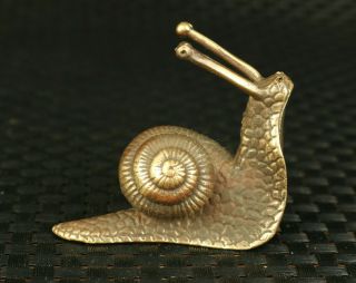 Rare Big Old Bronze Hand Casting Snail Statue Table Noble Decoration Gift