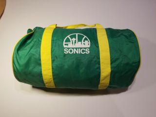 Vintage Seattle Supersonics Duffle Bag Nba Basketball Seafirst Gym Bag 90 