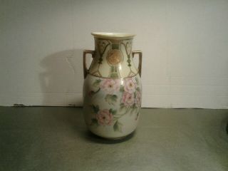 Antique Hand Painted Nipon Moriage Morimura Bros Vase / Small Urn