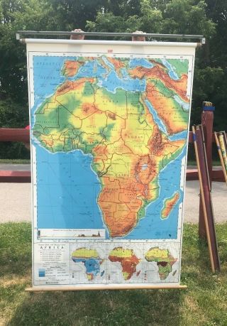 A.  J.  Nystrom Pictorial Relief Map Of Africa With Merging Colors 1pr4 (f)