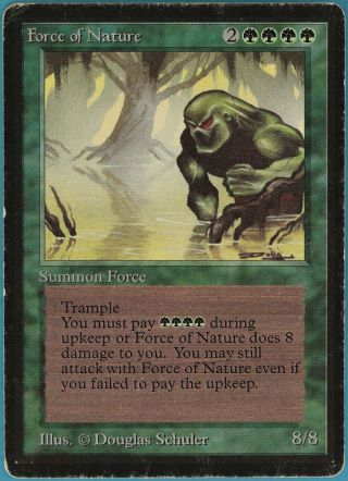 Force Of Nature Beta Heavily Pld Green Rare Magic Mtg Card (id 85057) Abugames