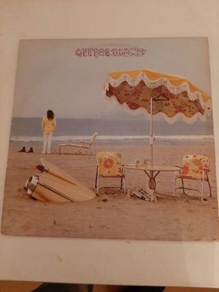 Neil Young - On The Beach Uk Rare Orig Lp With Floral Inner Vinyl Album.  1974.
