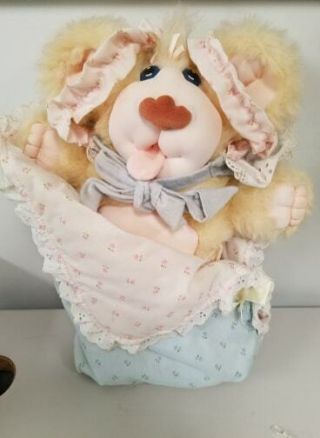 Vtg 1985 Furskins Thistle Plush Baby Teddy Bear Doll Xavier Roberts W Tongue