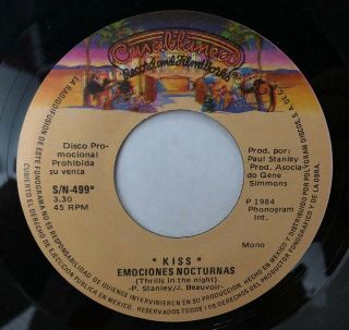 Kiss - Thrills In The Nights - Rare Mexico Radio Promo 45