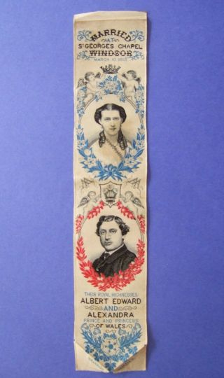 1863 Silk Bookmark Edward & Alexandra 