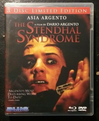 The Stendhal Syndrome (3 Disc Blu - Ray,  Dvd,  Limited) Rare Oop Argento