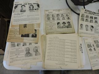 Vintage 61 FBI Wanted Posters,  1950 ' s,  Paper,  Rare,  Criminal,  (VAEX) 2
